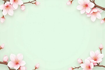  Traditional Japanese Cherry Blossom Frame with Minimalist Design