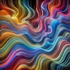 Fototapeta premium Chromatic Waves Fluid lines in a spectrum of colors that undulat