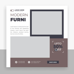 Modern furniture social media post banner template