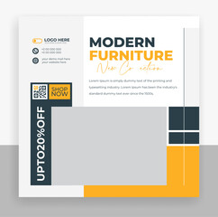 Modern furniture social media post banner template