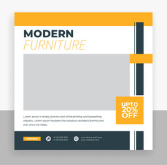 Modern furniture social media post banner template