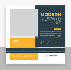 Modern furniture social media post banner template