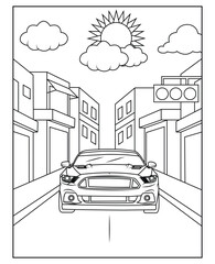 Car coloring page for kids