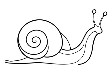 Minimalist Snail Line Drawing Vector  Art