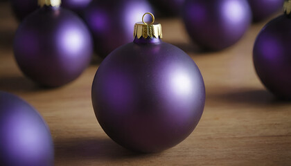 Obraz premium purple christmas ball on the floor
