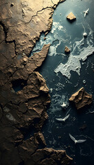 Wounded earth, detailed, with white tones