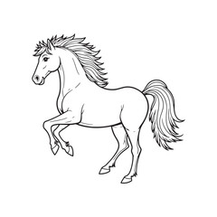 Horse  line art on white backgroun