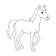 Horse  line art on white backgroun