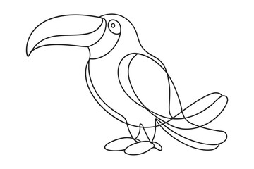 Obraz premium Toucan Line Drawing Clean and Simple Vector Art
