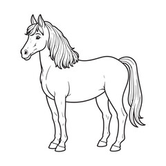 Horse  line art on white backgroun