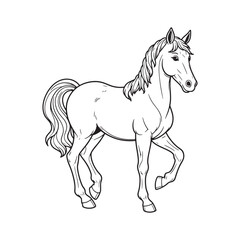 Horse  line art on white backgroun