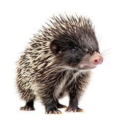 Obraz premium Close-Up View of an Adorable Porcupine with Beautiful Quills in a Studio Setting, Showcasing Its Unique Features and Playful Nature