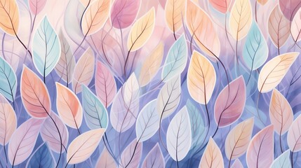 Abstract Pastel Leaves with Airy Background.Elegance. Simplicity. Connection with nature.Botanical-themed design, eco-friendly branding, invitations, or posters.