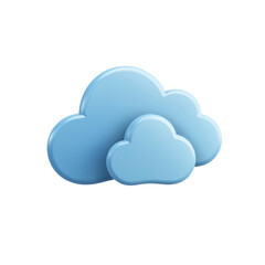 Fototapeta premium Soft Blue Clouds with Smooth Curves and Playful Design Elements