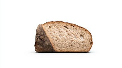 Freshly Baked Artisan Bread Slice with Crusty Exterior and Soft Interior on Bright Background Perfect for Culinary Projects