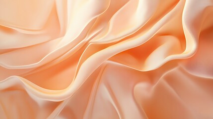 Fototapeta premium Peach Colored Silk Fabric Draped Softly