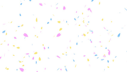舞い散るカラフルな花びら3_CGイラスト_透過素材