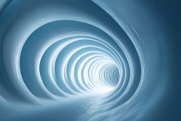 Fototapeta premium Abstract Blue Swirling Tunnel Leading To Light