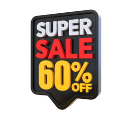 60 Percent Super Sale Offer Label