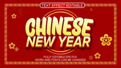 chinese new year text effect vector