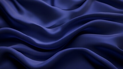 Fototapeta premium Dark Blue Fabric Draped in Soft Waves