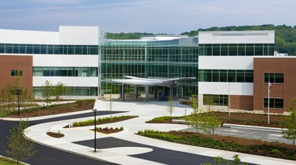 Modern hospital isolation ward exterior showcasing advanced medical facilities and compassionate care, emphasizing the importance of health infrastructure in safeguarding public well-being.
