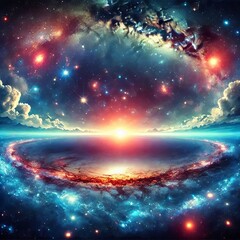 Cosmic Horizon The edge of the visible universe with galaxies st