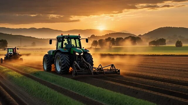 Tractor car loosens garden soil