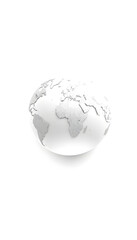 3d rendering of world map Earth globe with white background. white world map background, pop art
