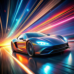 Abstract design, high-speed performance, dynamic motion,