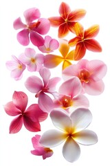 Fototapeta premium Pink and Yellow Flowers on White Surface