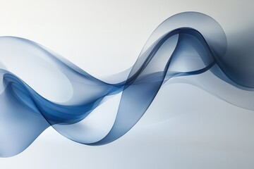 Abstract Blue Wave Design, flowing curves, modern art, digital background, transparent effect