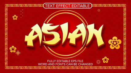 chinese new year text effect vector