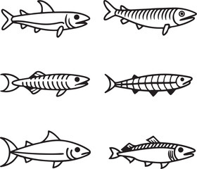 Vibrant Fish Clipart Set Tropical, Cartoon & Silhouette Aquatic Designs