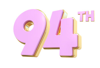 94  Year Anniversary  Pink Number