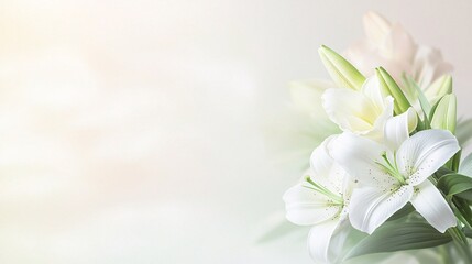 Fototapeta premium of lilies in a floral arrangement, blended with an image of market demand, highlighting consumer appeal. | [Lily]:[Economic plant] 