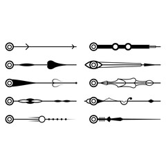 Big Set Black Simple Line Collection Doodle Border Elements Vector Design Style Sketch Isolated Illustration For Banner