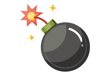 Powerful Bomb Icon on White Background Symbol of Impact and Action