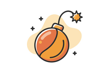 Naklejka premium Powerful Bomb Icon on White Background Symbol of Impact and Action