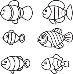 Colorful Tropical Fish Swimming in a Coral Reef Illustration