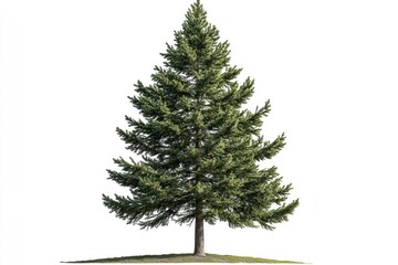 Obraz premium Isolated evergreen conifer tree on white background.