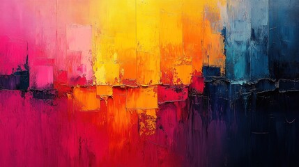 Obraz premium Abstract painting, vibrant colors, textured strokes.