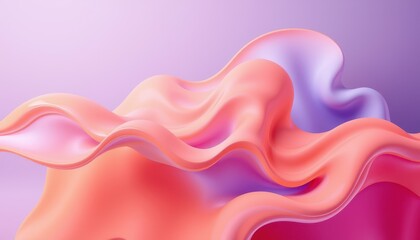 Abstract Pink and Purple Fluid Wave Forms