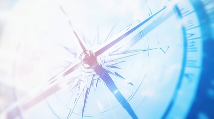 Obraz premium Close-up of compass needle pointing north with magnetic field visualization, symbolizing direction and navigation concept, ideal for maps or travel themes.