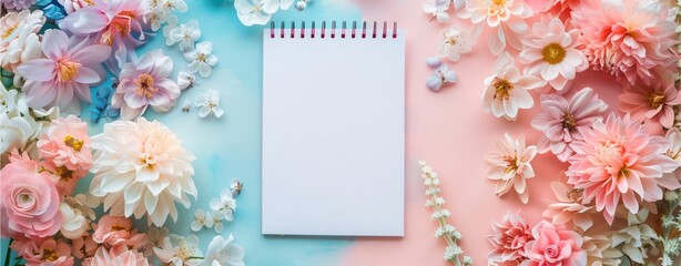 Obraz premium Vintage Paper Frame with Pink Flowers and Butterflies for Wedding Greeting Card Design