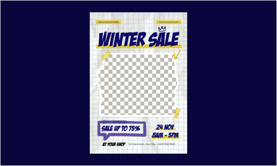 Fototapeta premium Winter Sale Flyer