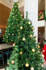 Christmas tree in living room,Festive image in holiday,Merry Christmas and Happy New Year.