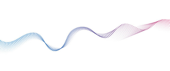 Flowing Dot Wave halftone gradient pattern on transparent background	
