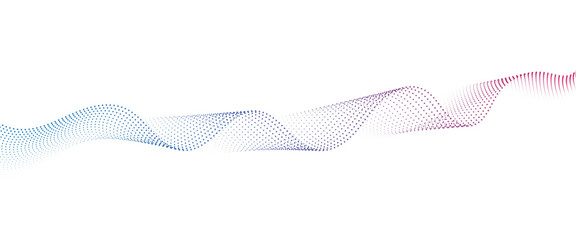 Flowing Dot Wave halftone gradient pattern on transparent background	
