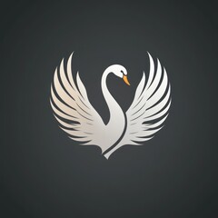 Obraz premium A stylized swan with elegant wings, symbolizing grace and beauty.